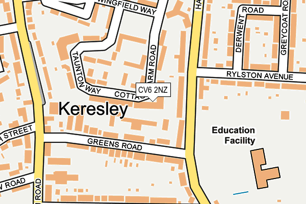 CV6 2NZ map - OS OpenMap – Local (Ordnance Survey) CV6 2NZ map - OS OpenMap – Local (Ordnance Survey)