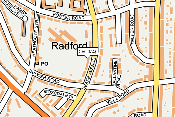 CV6 3AQ map - OS OpenMap – Local (Ordnance Survey) CV6 3AQ map - OS OpenMap – Local (Ordnance Survey)
