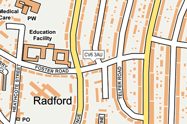 CV6 3AU map - OS OpenMap – Local (Ordnance Survey) CV6 3AU map - OS OpenMap – Local (Ordnance Survey)