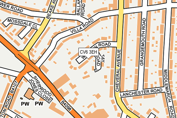 CV6 3EH map - OS OpenMap – Local (Ordnance Survey) CV6 3EH map - OS OpenMap – Local (Ordnance Survey)