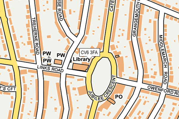 CV6 3FA map - OS OpenMap – Local (Ordnance Survey) CV6 3FA map - OS OpenMap – Local (Ordnance Survey)