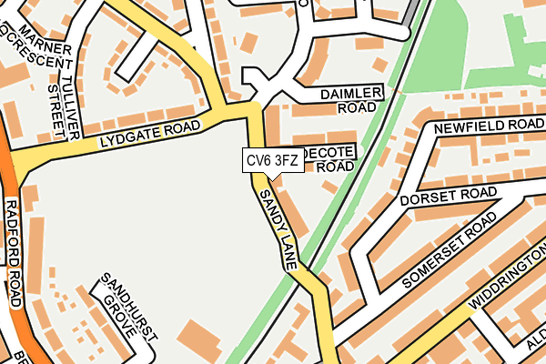 CV6 3FZ map - OS OpenMap – Local (Ordnance Survey) CV6 3FZ map - OS OpenMap – Local (Ordnance Survey)