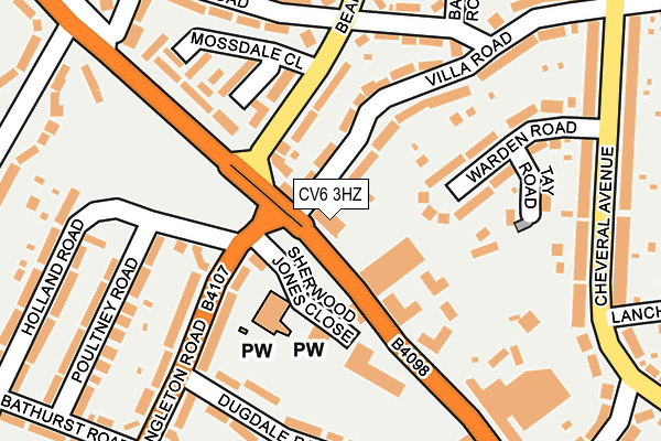 CV6 3HZ map - OS OpenMap – Local (Ordnance Survey) CV6 3HZ map - OS OpenMap – Local (Ordnance Survey)