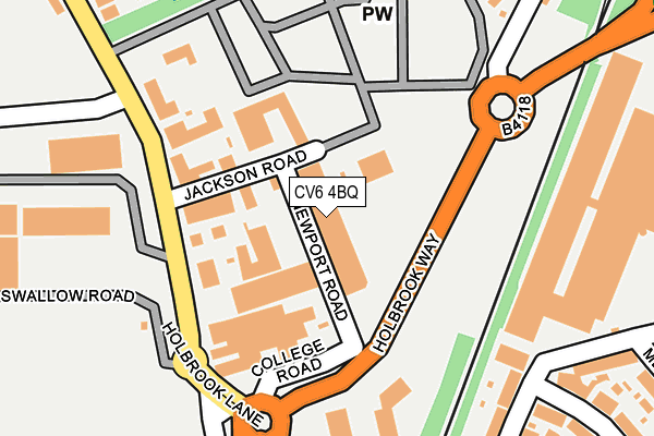 CV6 4BQ map - OS OpenMap – Local (Ordnance Survey) CV6 4BQ map - OS OpenMap – Local (Ordnance Survey)