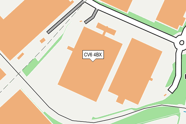 CV6 4BX map - OS OpenMap – Local (Ordnance Survey) CV6 4BX map - OS OpenMap – Local (Ordnance Survey)