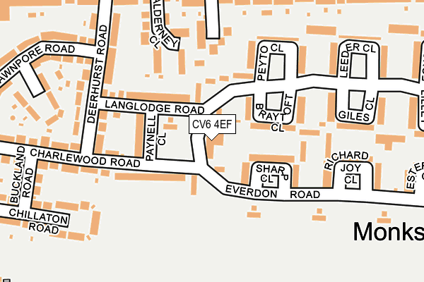 CV6 4EF map - OS OpenMap – Local (Ordnance Survey) CV6 4EF map - OS OpenMap – Local (Ordnance Survey)