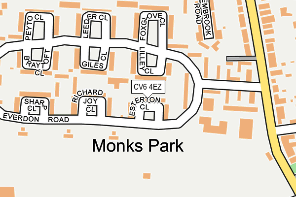 CV6 4EZ map - OS OpenMap – Local (Ordnance Survey) CV6 4EZ map - OS OpenMap – Local (Ordnance Survey)