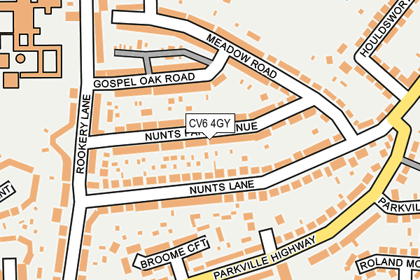 CV6 4GY map - OS OpenMap – Local (Ordnance Survey) CV6 4GY map - OS OpenMap – Local (Ordnance Survey)