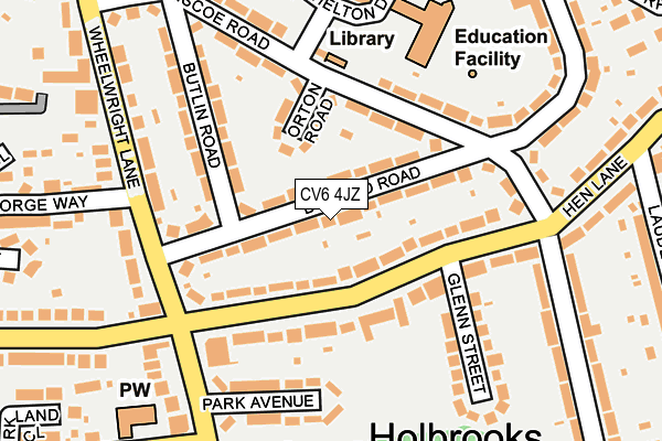 CV6 4JZ map - OS OpenMap – Local (Ordnance Survey) CV6 4JZ map - OS OpenMap – Local (Ordnance Survey)