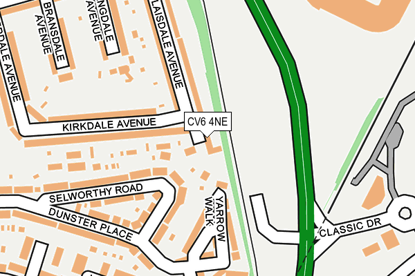 CV6 4NE map - OS OpenMap – Local (Ordnance Survey) CV6 4NE map - OS OpenMap – Local (Ordnance Survey)