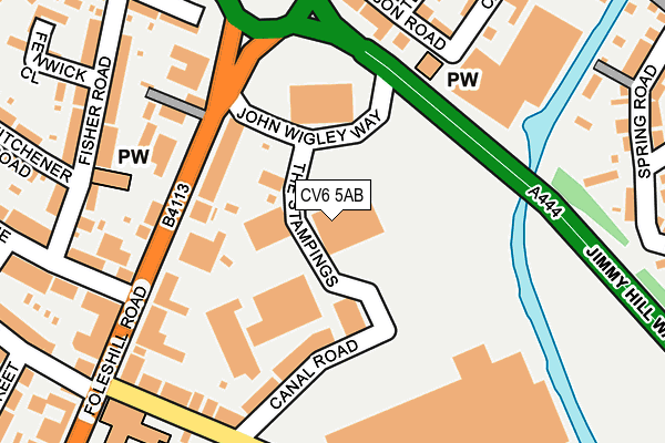 CV6 5AB map - OS OpenMap – Local (Ordnance Survey) CV6 5AB map - OS OpenMap – Local (Ordnance Survey)