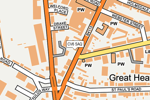 CV6 5AQ map - OS OpenMap – Local (Ordnance Survey) CV6 5AQ map - OS OpenMap – Local (Ordnance Survey)