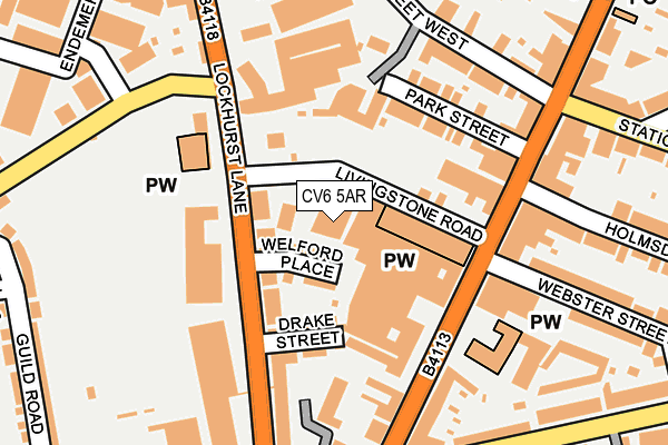 CV6 5AR map - OS OpenMap – Local (Ordnance Survey) CV6 5AR map - OS OpenMap – Local (Ordnance Survey)