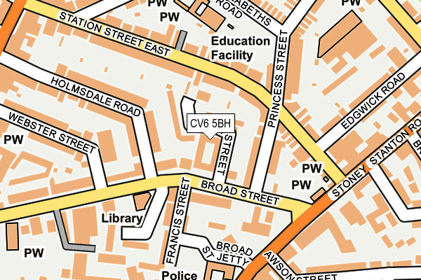 CV6 5BH map - OS OpenMap – Local (Ordnance Survey) CV6 5BH map - OS OpenMap – Local (Ordnance Survey)
