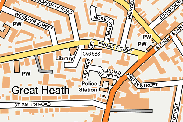 CV6 5BS map - OS OpenMap – Local (Ordnance Survey) CV6 5BS map - OS OpenMap – Local (Ordnance Survey)
