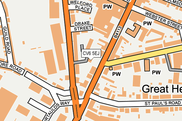 CV6 5EJ map - OS OpenMap – Local (Ordnance Survey) CV6 5EJ map - OS OpenMap – Local (Ordnance Survey)