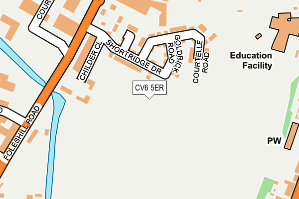CV6 5ER map - OS OpenMap – Local (Ordnance Survey) CV6 5ER map - OS OpenMap – Local (Ordnance Survey)