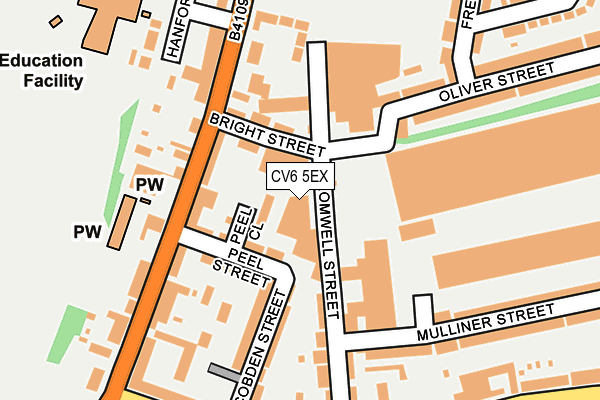 CV6 5EX map - OS OpenMap – Local (Ordnance Survey) CV6 5EX map - OS OpenMap – Local (Ordnance Survey)