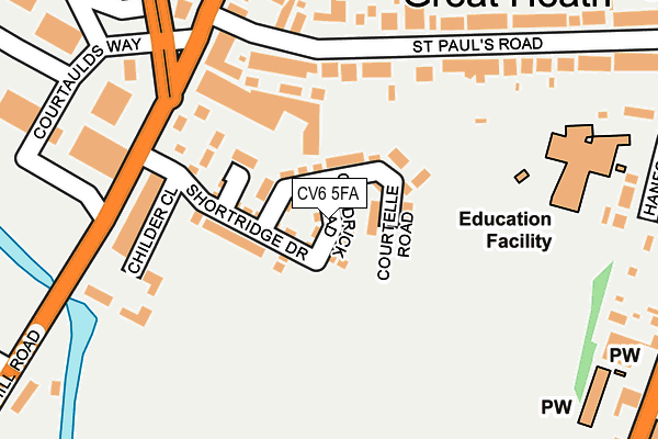CV6 5FA map - OS OpenMap – Local (Ordnance Survey) CV6 5FA map - OS OpenMap – Local (Ordnance Survey)