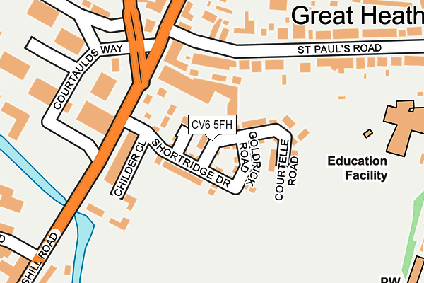 CV6 5FH map - OS OpenMap – Local (Ordnance Survey) CV6 5FH map - OS OpenMap – Local (Ordnance Survey)