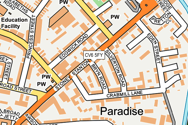 CV6 5FY map - OS OpenMap – Local (Ordnance Survey) CV6 5FY map - OS OpenMap – Local (Ordnance Survey)