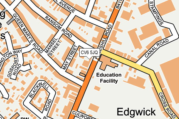 CV6 5JQ map - OS OpenMap – Local (Ordnance Survey) CV6 5JQ map - OS OpenMap – Local (Ordnance Survey)