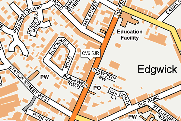 CV6 5JR map - OS OpenMap – Local (Ordnance Survey) CV6 5JR map - OS OpenMap – Local (Ordnance Survey)