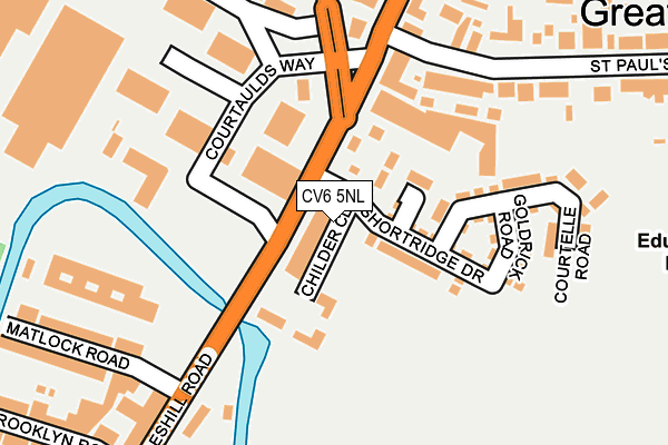 CV6 5NL map - OS OpenMap – Local (Ordnance Survey) CV6 5NL map - OS OpenMap – Local (Ordnance Survey)