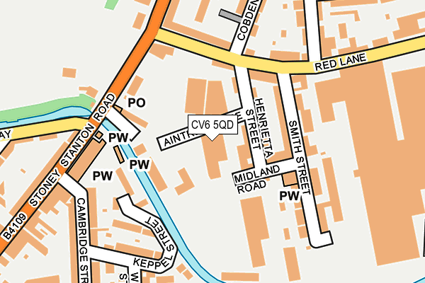 CV6 5QD map - OS OpenMap – Local (Ordnance Survey) CV6 5QD map - OS OpenMap – Local (Ordnance Survey)