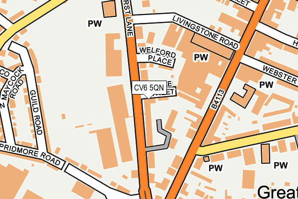 CV6 5QN map - OS OpenMap – Local (Ordnance Survey) CV6 5QN map - OS OpenMap – Local (Ordnance Survey)