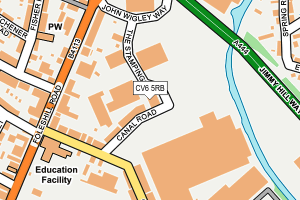 CV6 5RB map - OS OpenMap – Local (Ordnance Survey) CV6 5RB map - OS OpenMap – Local (Ordnance Survey)