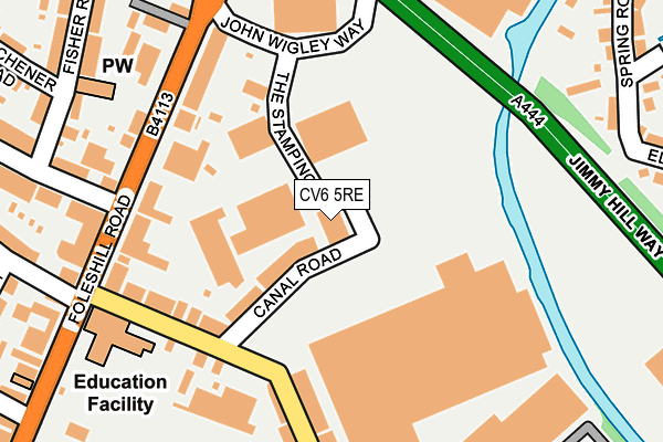 CV6 5RE map - OS OpenMap – Local (Ordnance Survey) CV6 5RE map - OS OpenMap – Local (Ordnance Survey)