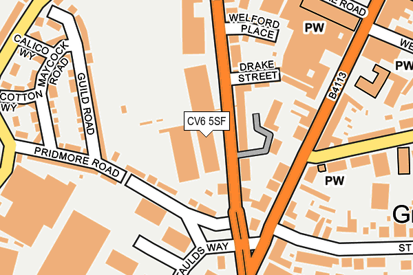 CV6 5SF map - OS OpenMap – Local (Ordnance Survey) CV6 5SF map - OS OpenMap – Local (Ordnance Survey)