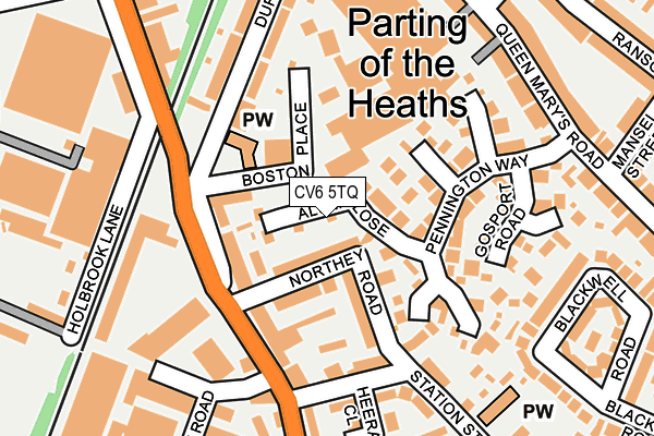 CV6 5TQ map - OS OpenMap – Local (Ordnance Survey) CV6 5TQ map - OS OpenMap – Local (Ordnance Survey)