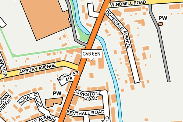 CV6 6EN map - OS OpenMap – Local (Ordnance Survey) CV6 6EN map - OS OpenMap – Local (Ordnance Survey)