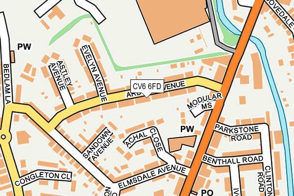 CV6 6FD map - OS OpenMap – Local (Ordnance Survey) CV6 6FD map - OS OpenMap – Local (Ordnance Survey)