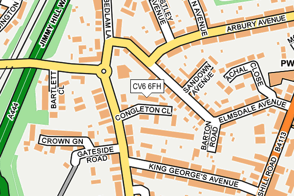 CV6 6FH map - OS OpenMap – Local (Ordnance Survey) CV6 6FH map - OS OpenMap – Local (Ordnance Survey)