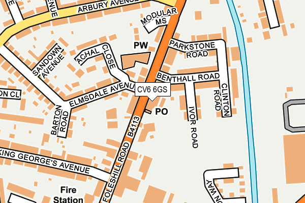 CV6 6GS map - OS OpenMap – Local (Ordnance Survey) CV6 6GS map - OS OpenMap – Local (Ordnance Survey)