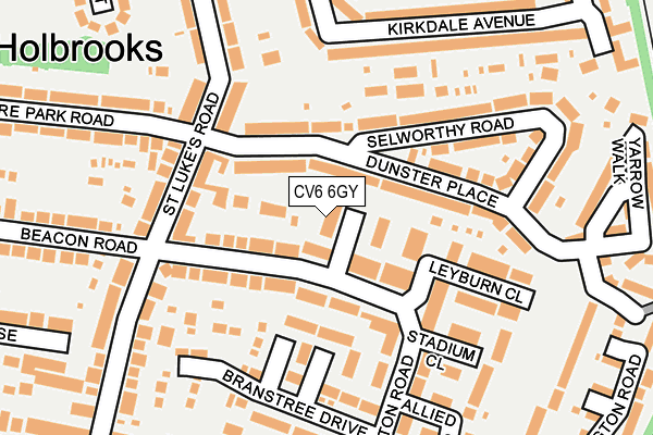 CV6 6GY map - OS OpenMap – Local (Ordnance Survey) CV6 6GY map - OS OpenMap – Local (Ordnance Survey)