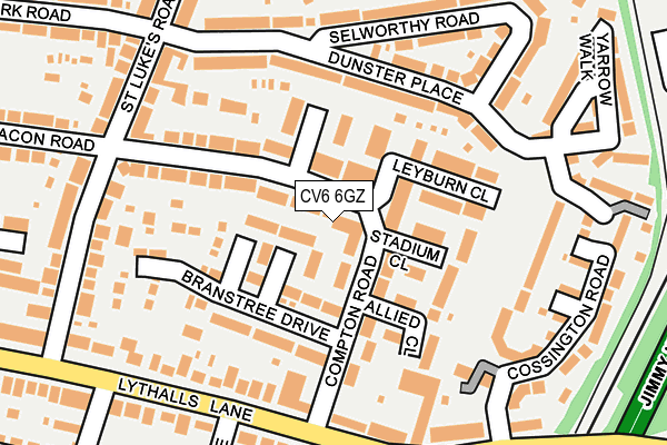CV6 6GZ map - OS OpenMap – Local (Ordnance Survey) CV6 6GZ map - OS OpenMap – Local (Ordnance Survey)