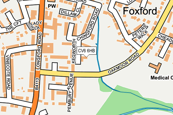 CV6 6HB map - OS OpenMap – Local (Ordnance Survey)