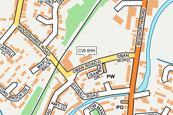 CV6 6HH map - OS OpenMap – Local (Ordnance Survey) CV6 6HH map - OS OpenMap – Local (Ordnance Survey)