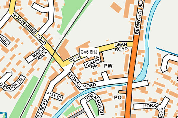 CV6 6HJ map - OS OpenMap – Local (Ordnance Survey) CV6 6HJ map - OS OpenMap – Local (Ordnance Survey)