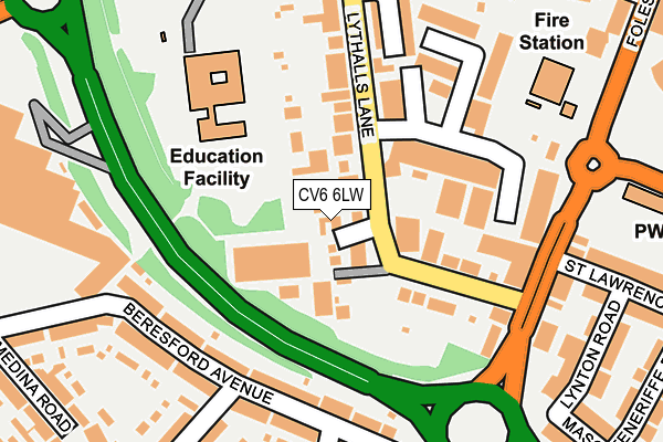CV6 6LW map - OS OpenMap – Local (Ordnance Survey) CV6 6LW map - OS OpenMap – Local (Ordnance Survey)