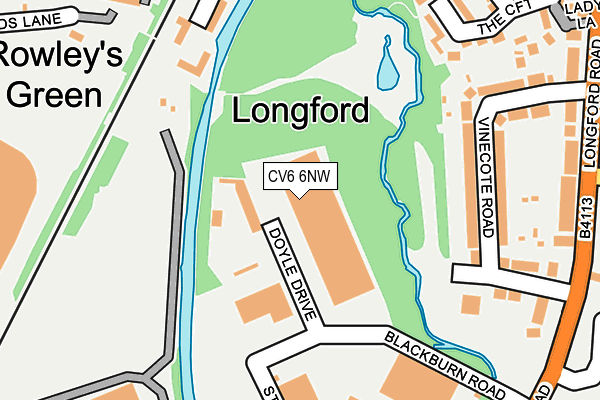 CV6 6NW map - OS OpenMap – Local (Ordnance Survey) CV6 6NW map - OS OpenMap – Local (Ordnance Survey)