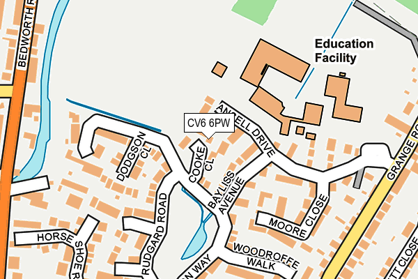 CV6 6PW map - OS OpenMap – Local (Ordnance Survey) CV6 6PW map - OS OpenMap – Local (Ordnance Survey)