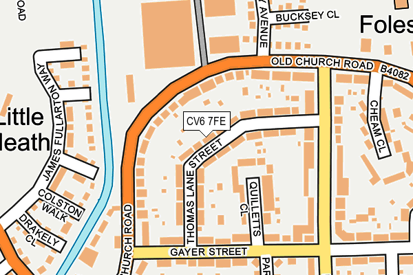 CV6 7FE map - OS OpenMap – Local (Ordnance Survey)