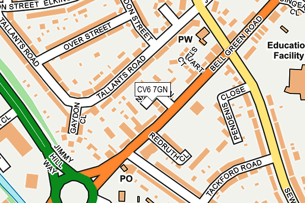 CV6 7GN map - OS OpenMap – Local (Ordnance Survey) CV6 7GN map - OS OpenMap – Local (Ordnance Survey)