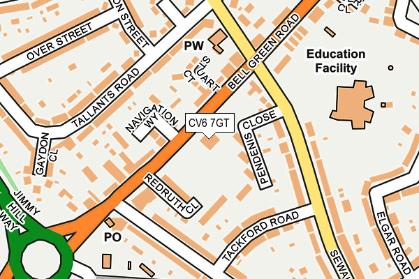 CV6 7GT map - OS OpenMap – Local (Ordnance Survey) CV6 7GT map - OS OpenMap – Local (Ordnance Survey)
