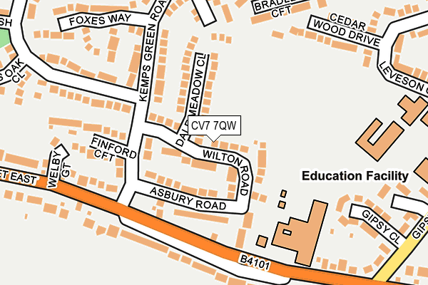 CV7 7QW map - OS OpenMap – Local (Ordnance Survey) CV7 7QW map - OS OpenMap – Local (Ordnance Survey)